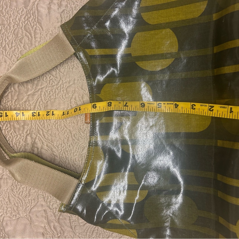 Orla Kiely Olive Green Hobo Purse Bag Multi Leaf Magnetic Clasp Leather Strap - Picture 6 of 10